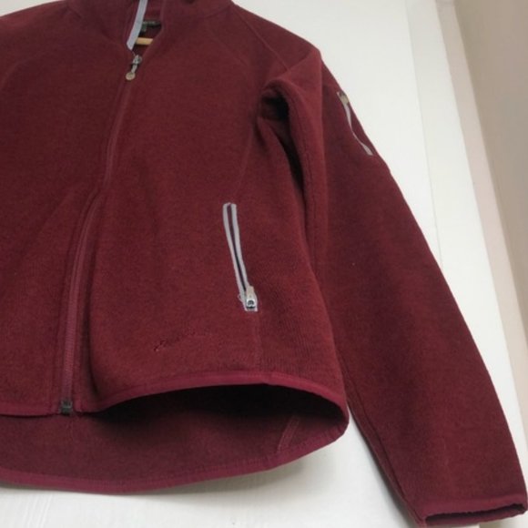 Eddie Bauer Burgundy Full Zip Fleece Jacket - Picture 5 of 8